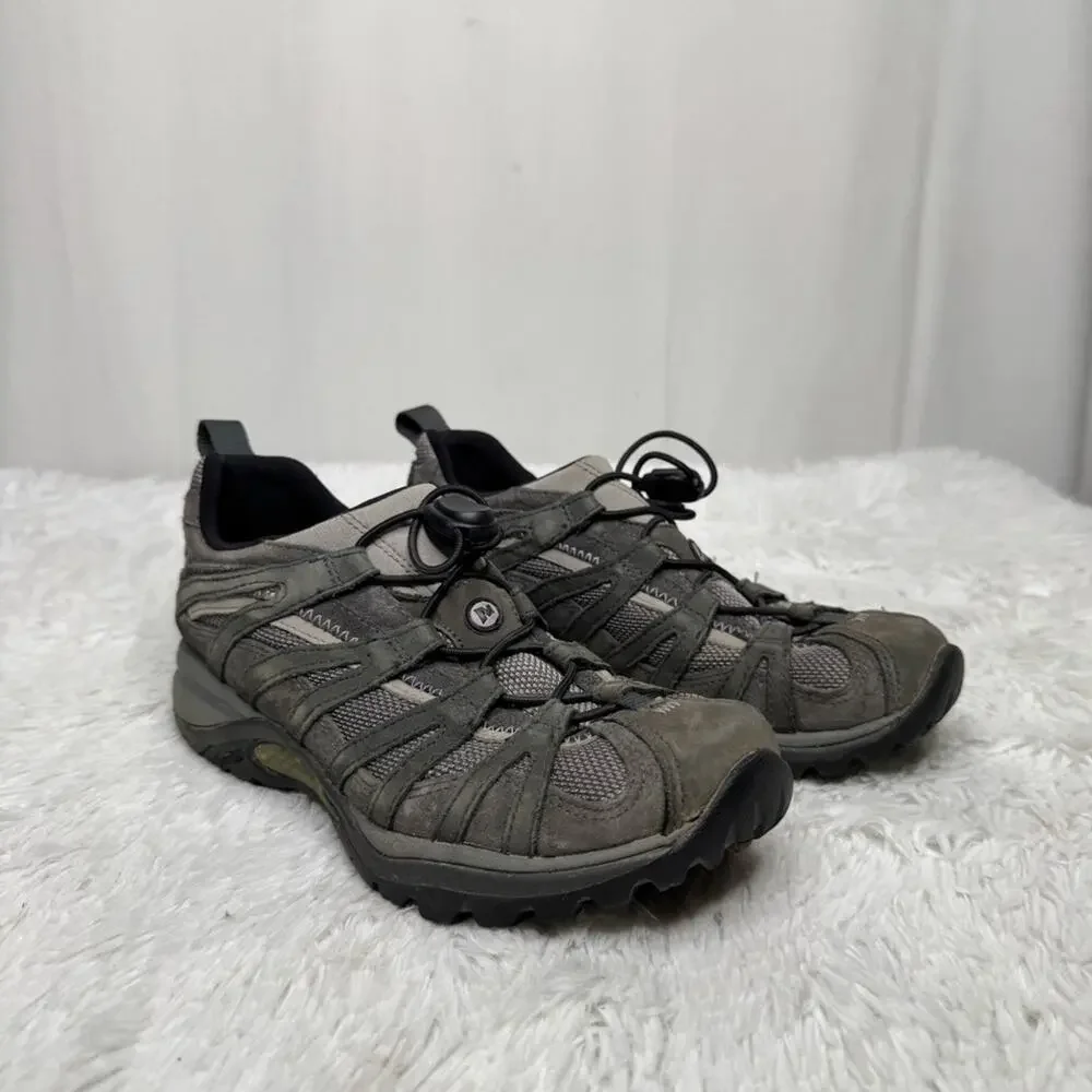 MERRELL / gray bungee lace vibram sole ankle hiking shoes / 7